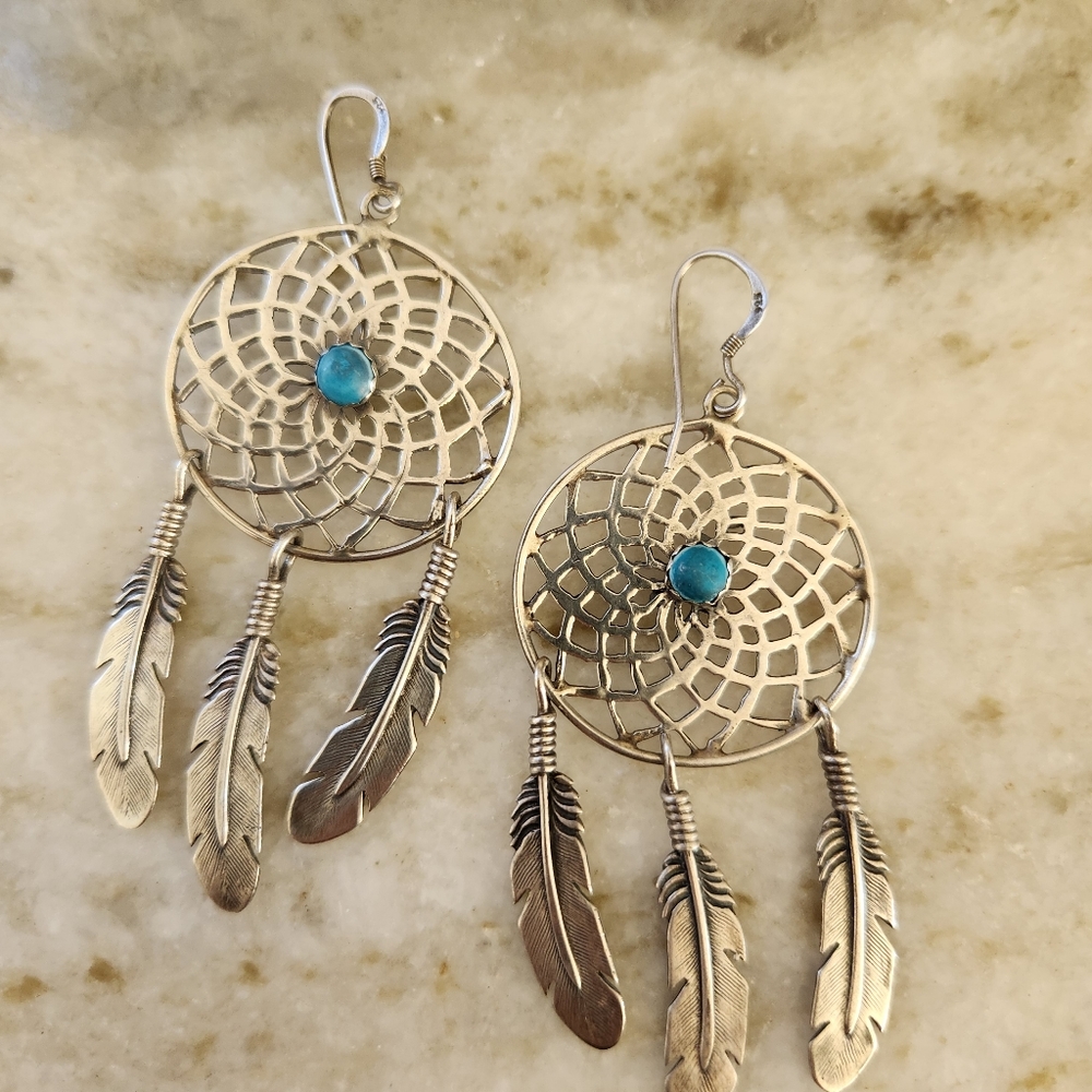 Sterling silver and turquoise earrings